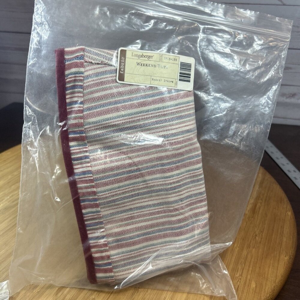 LONGABERGER Fabric LINER WEEKEND TOTE 28154130 Market Stripe Pattern New Retired